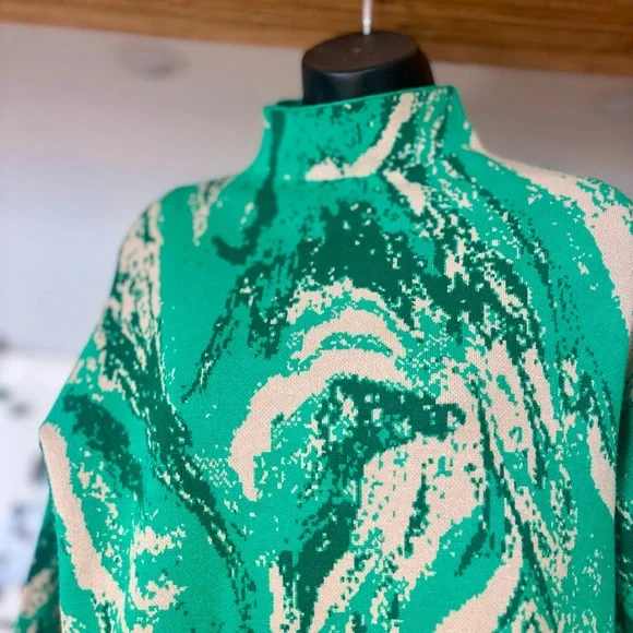 Christian Siriano New York – Marbled Green Sweater – Size M - Picture 2 of 9